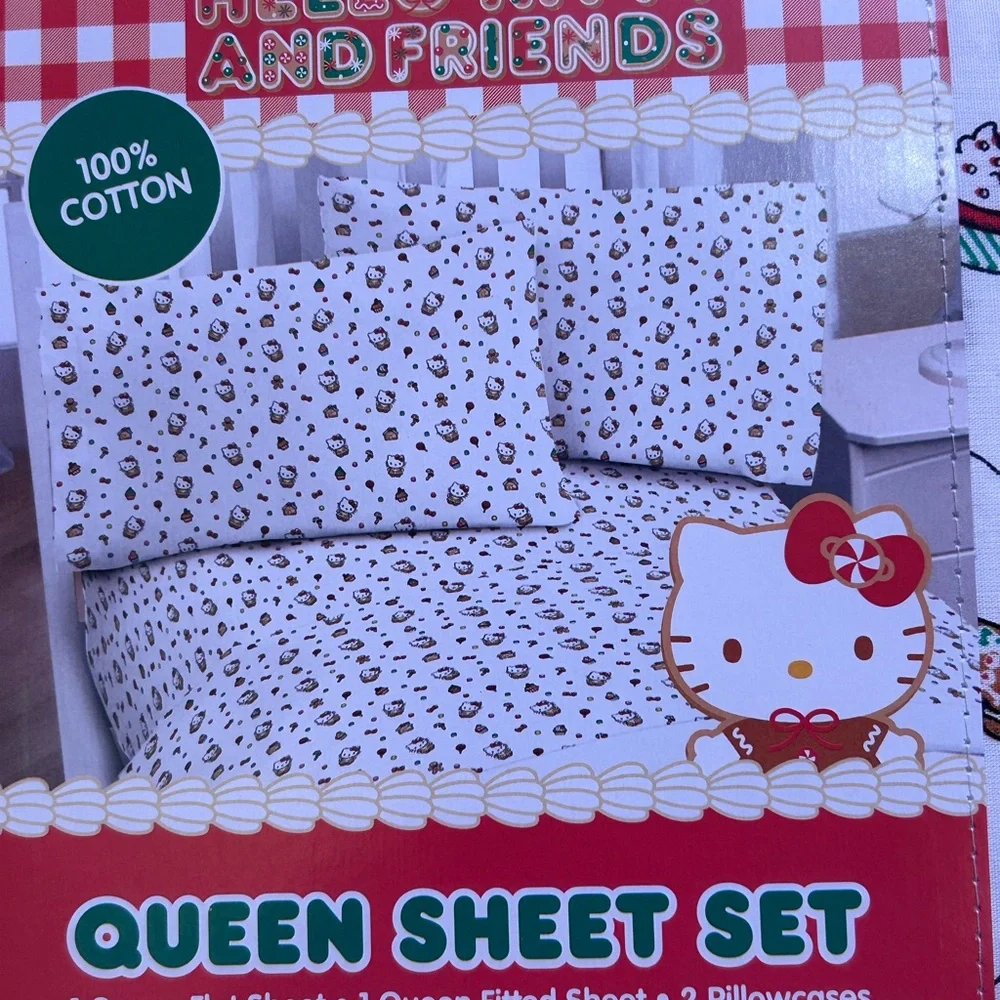 Hello Kitty Sweet Treats 4 Piece Queen Sheet Set Made By Sanrio NWTS